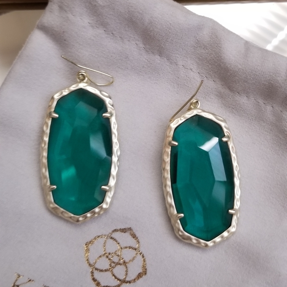 Kendra Scott Green Ella Drop Earrings